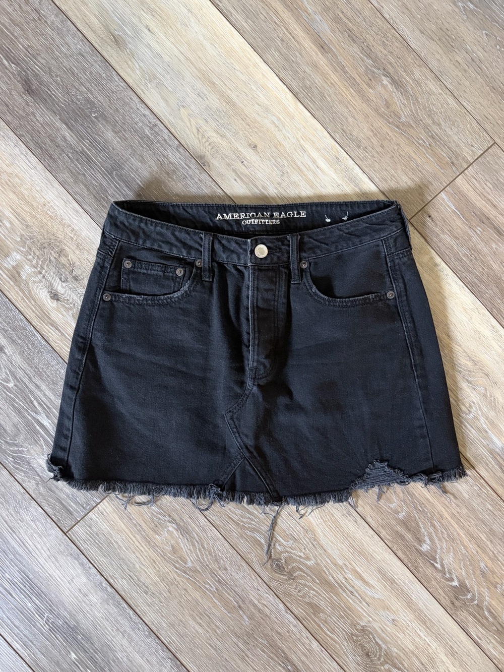 American Eagle Outfitters Black Denim Mini Skirt